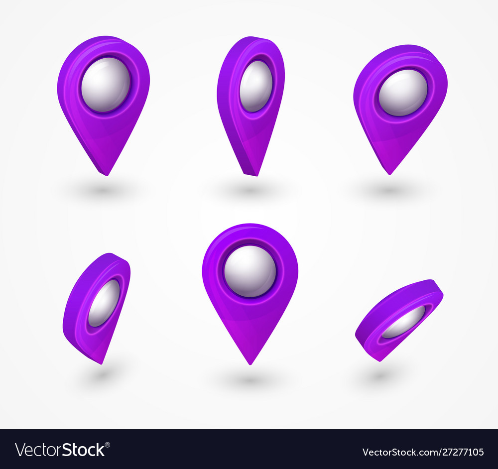 Map Pointer D Pin Location Symbols Set Royalty Free Vector