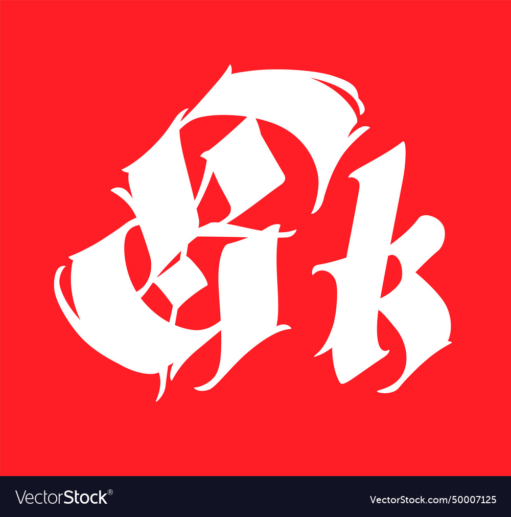 Letter K In The Gothic Style Alphabet Royalty Free Vector