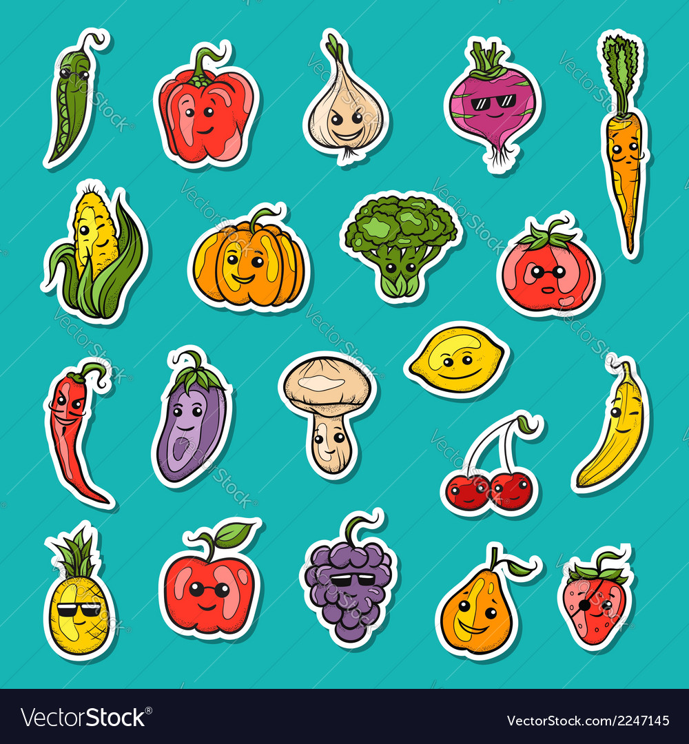 Fruit And Vegetables Set Royalty Free Vector Image