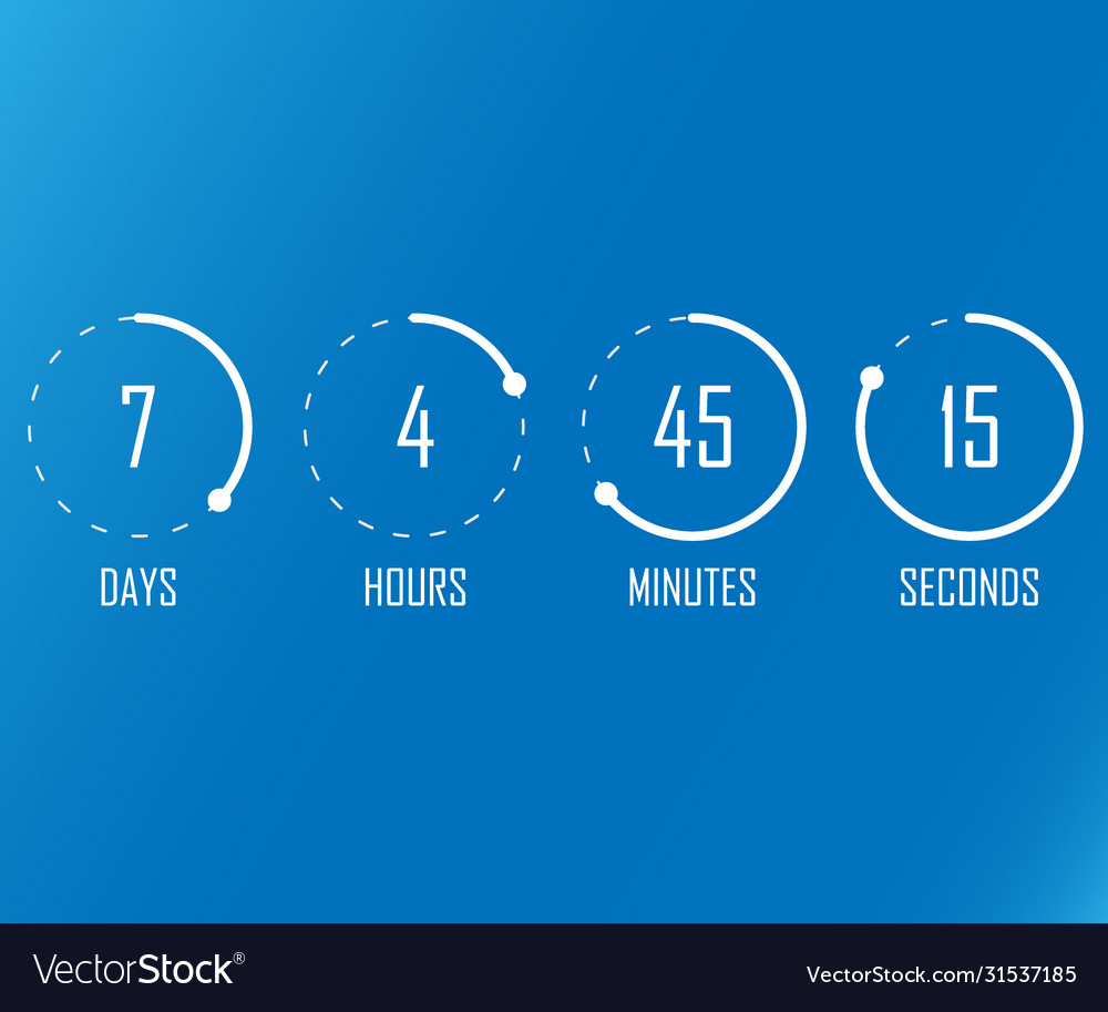 Countdown Web Site Flat Template Digital Clock Vector Image