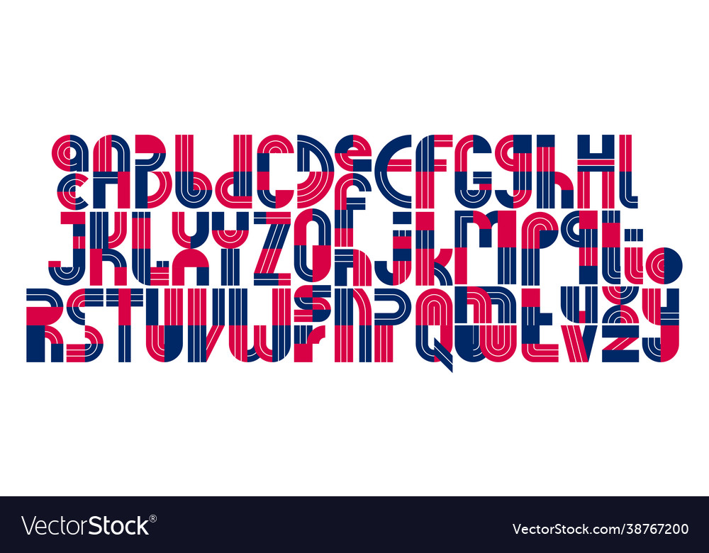 Abstract Geometric Original Font Typeset Logo Vector Image