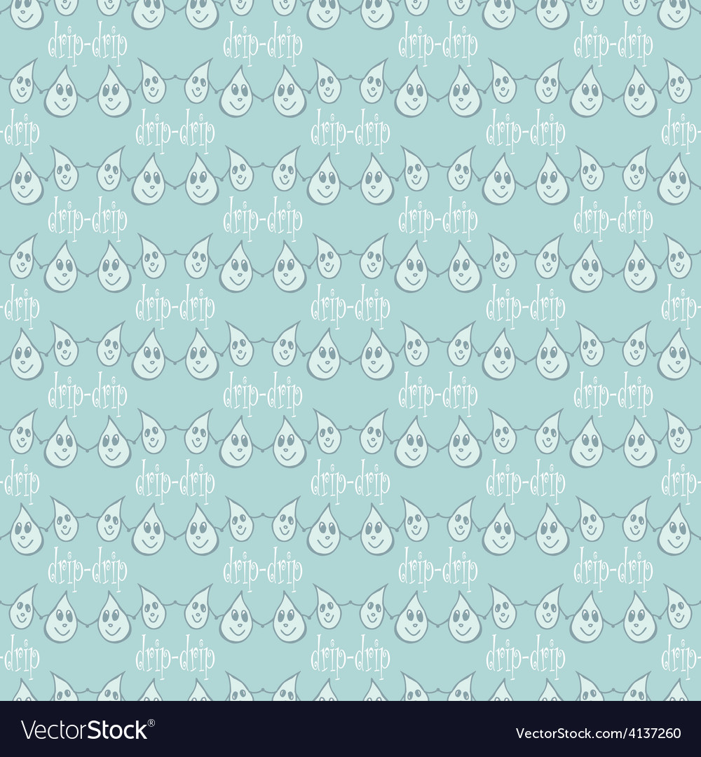 Seamless Pattern With Rain Drops Royalty Free Vector Image