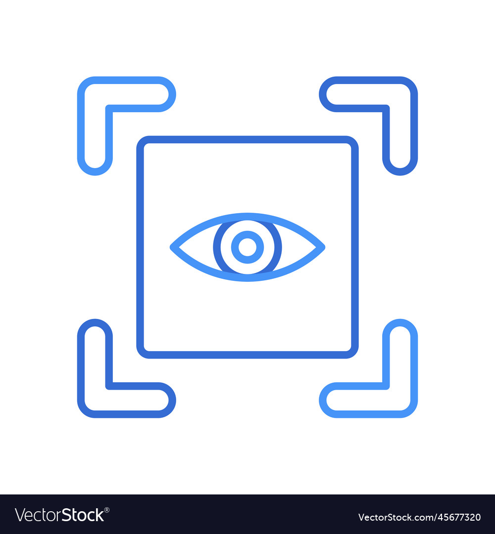 Eye Scanner Technology Icon With Blue Duotone Vector Image