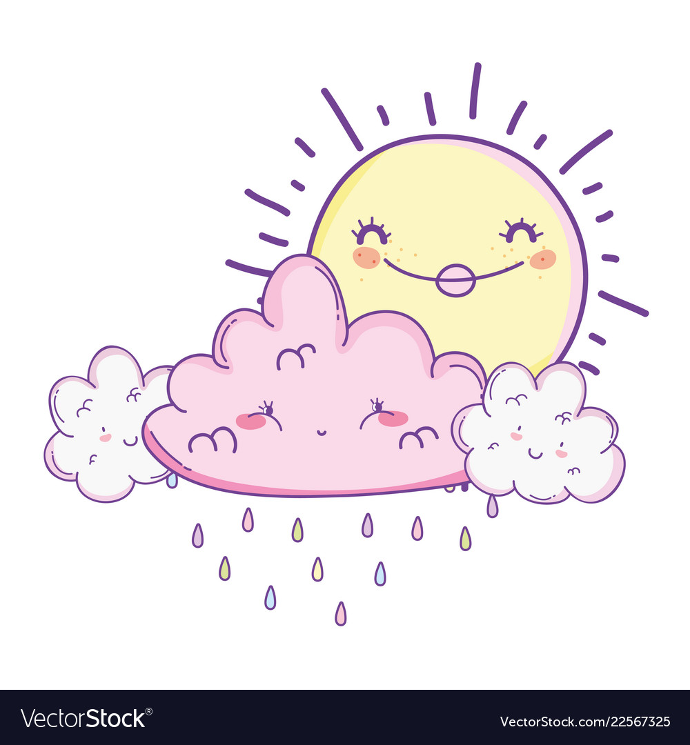 Sun And Clouds Cartoons Royalty Free Vector Image