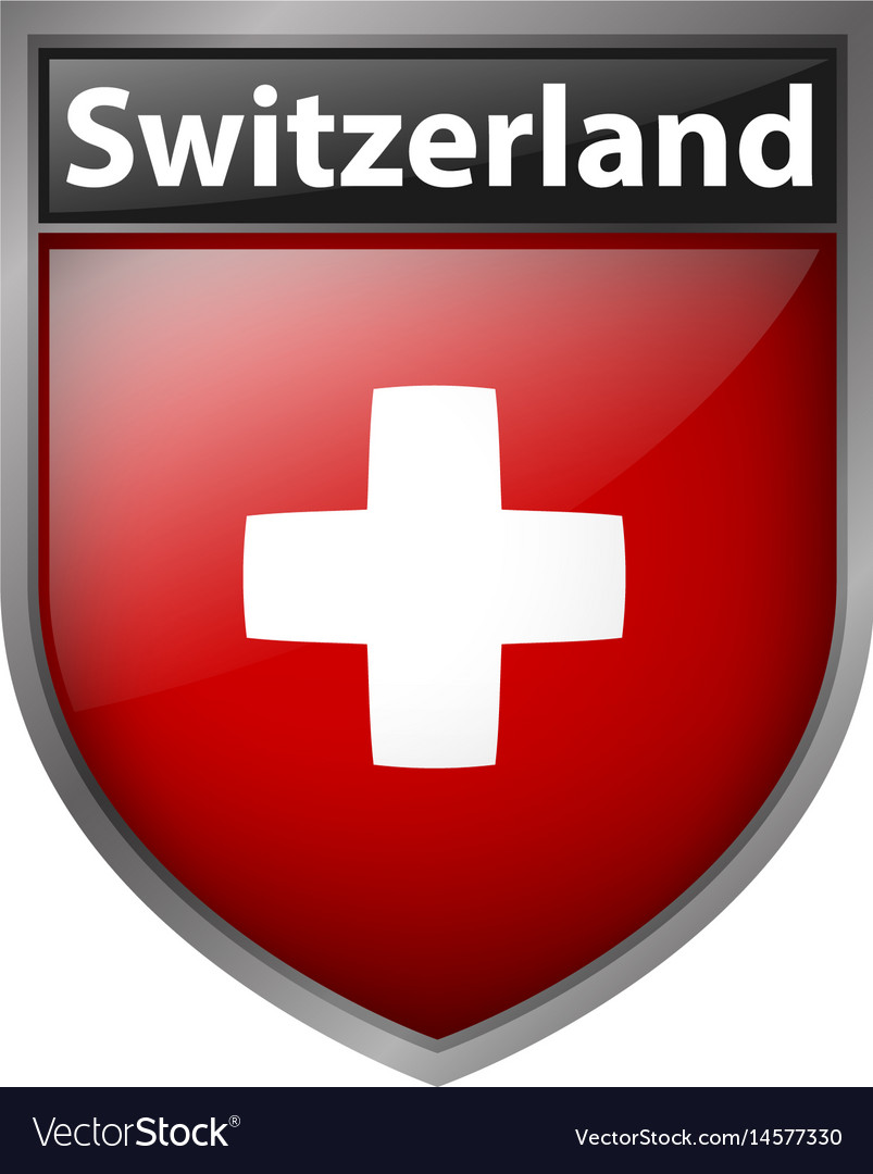 Switzerland Flag On Badge Design Royalty Free Vector Image