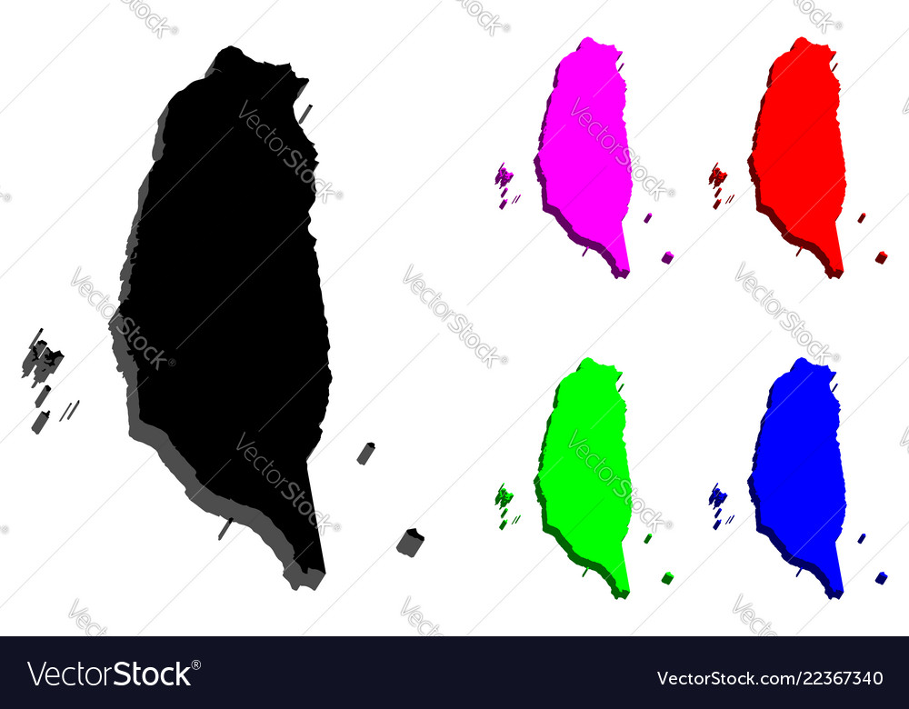 3d Map Of Taiwan Royalty Free Vector Image VectorStock