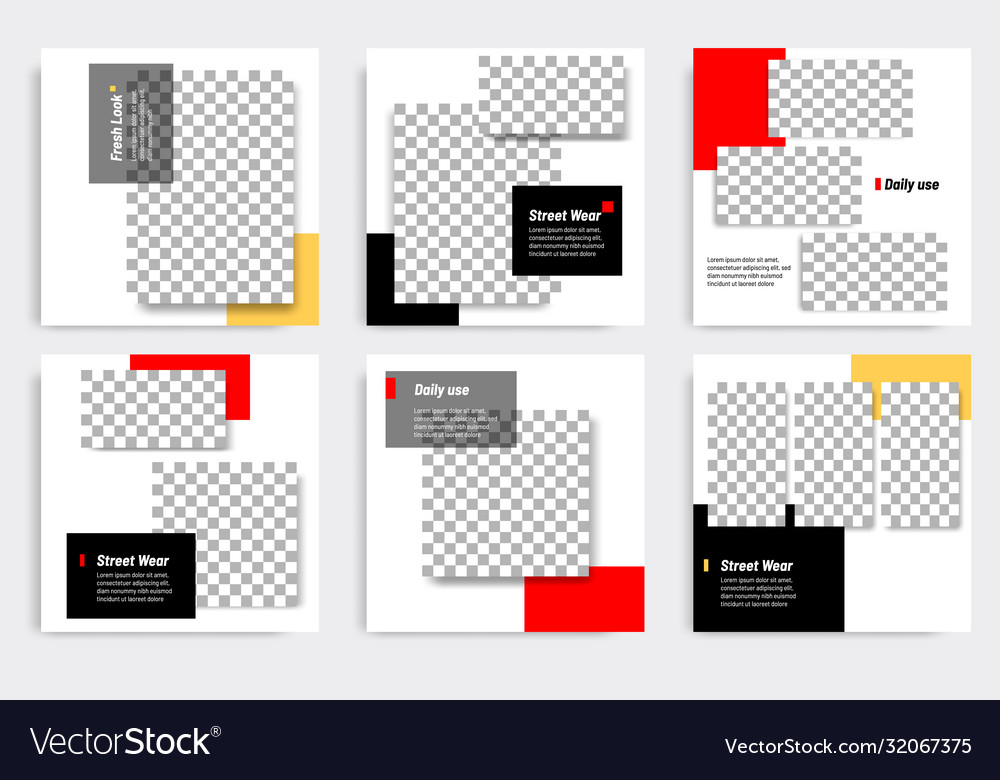 Editable Modern Minimal Square Banner Templates Vector Image