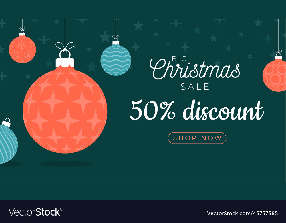 Christmas Sale Card With Hanging Bauble Royalty Free Vector