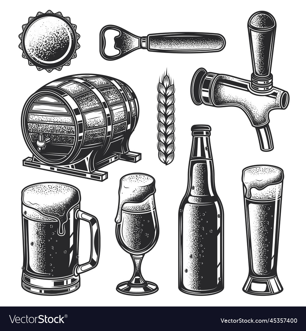 Set Of Beer Elements Royalty Free Vector Image