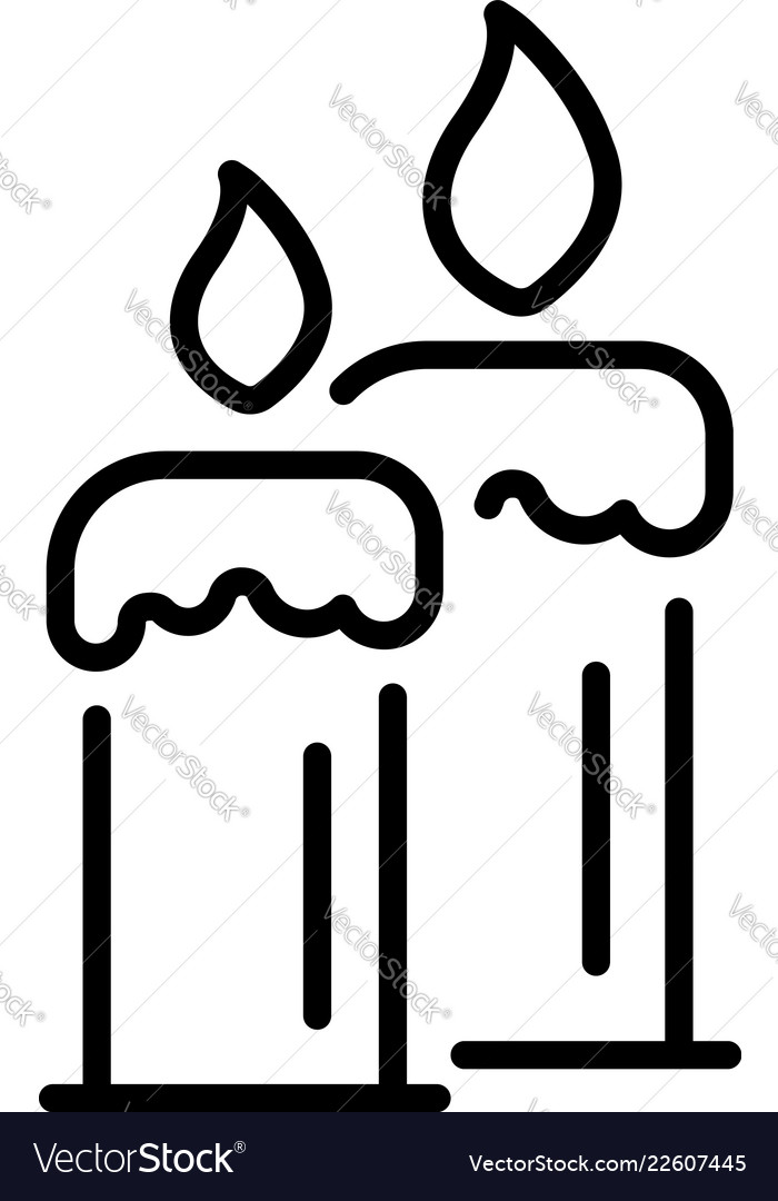 Burning Candles Icon Outline Style Royalty Free Vector Image