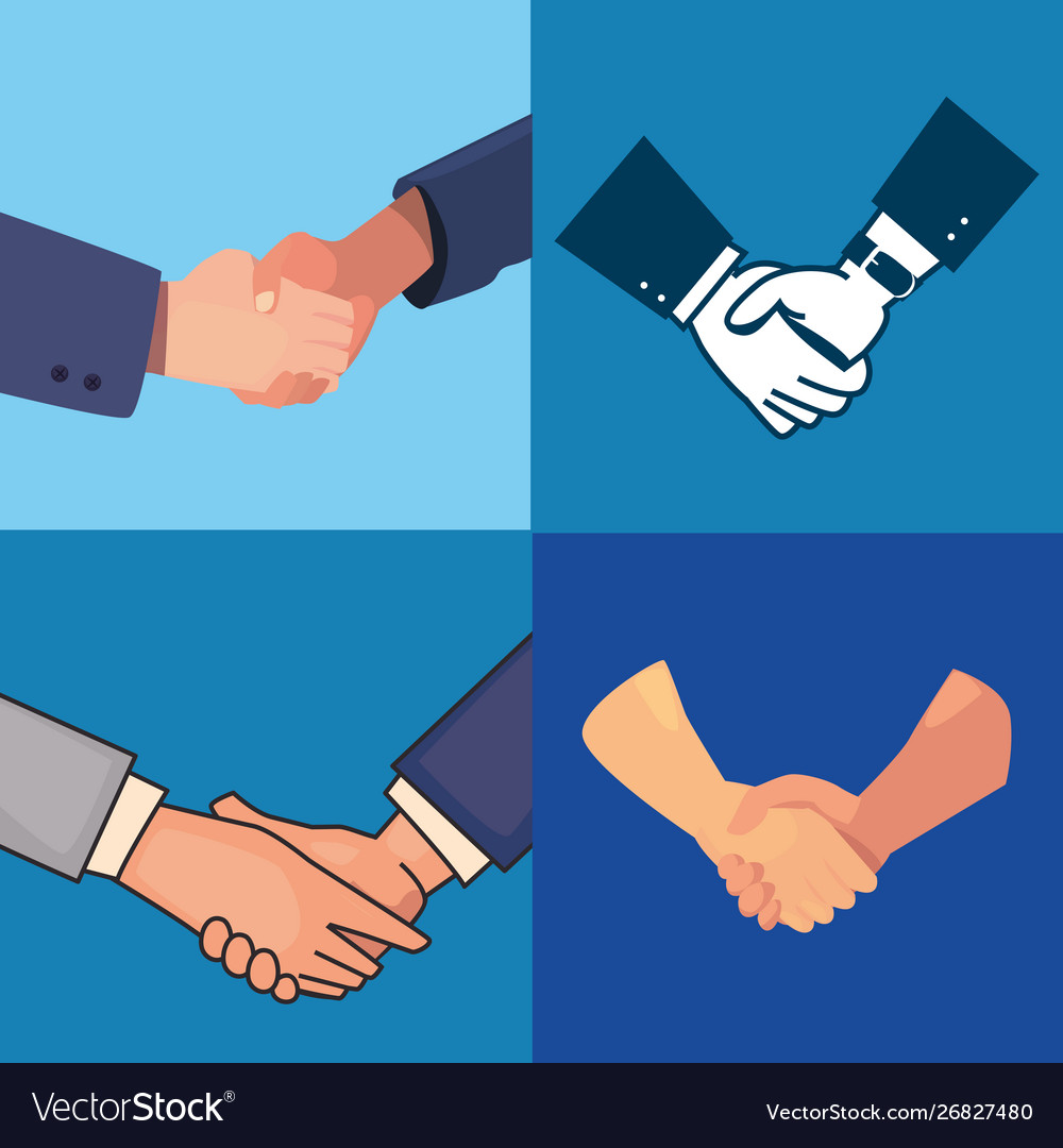 Handshake Icon Flat Design Image Royalty Free Vector Image