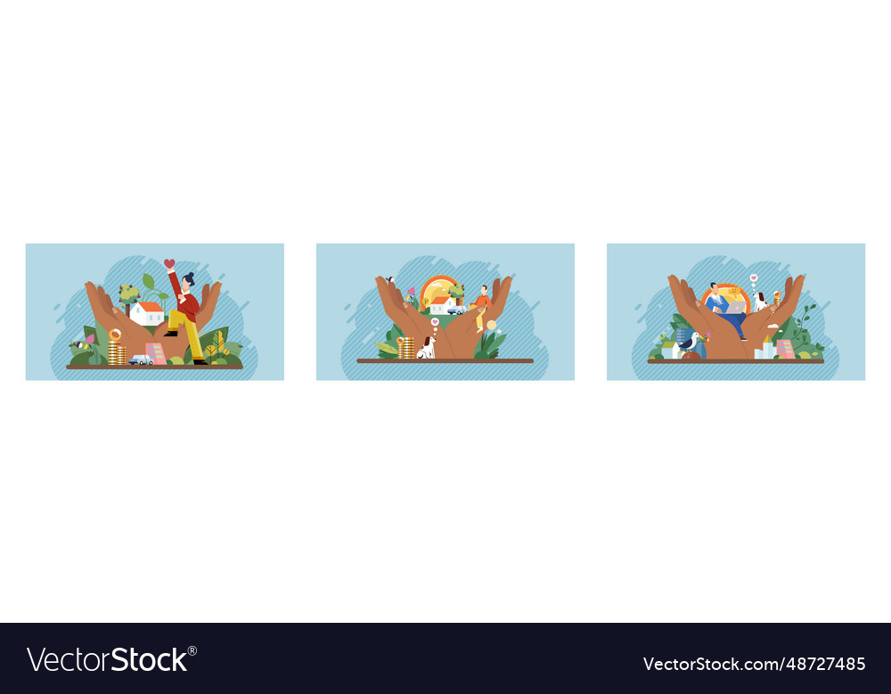 Wellbeing Metaphor Humcare Essence Of Nurturing Vector Image