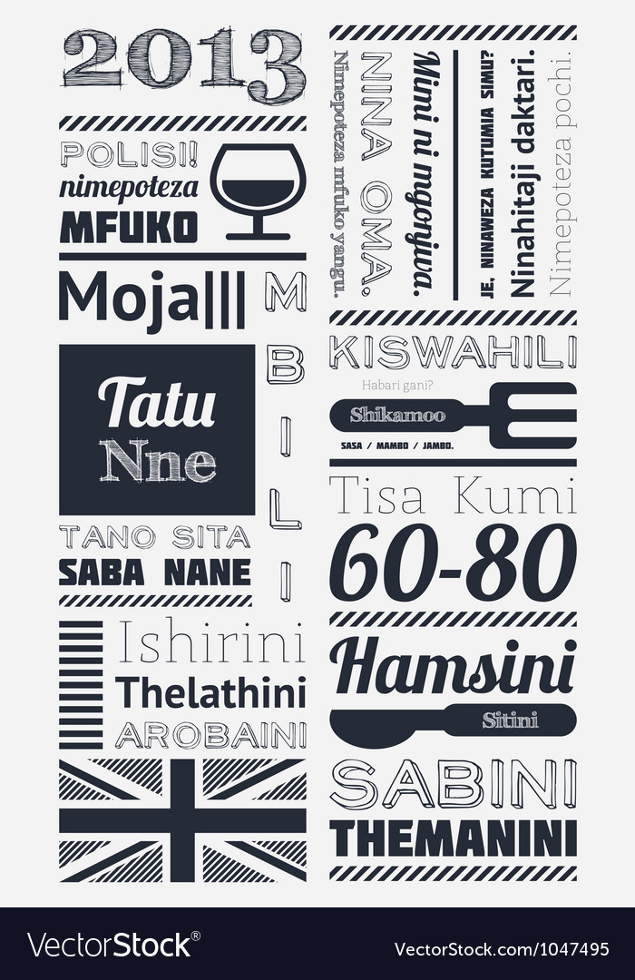 Typography With Elements Of Infographics And Icons