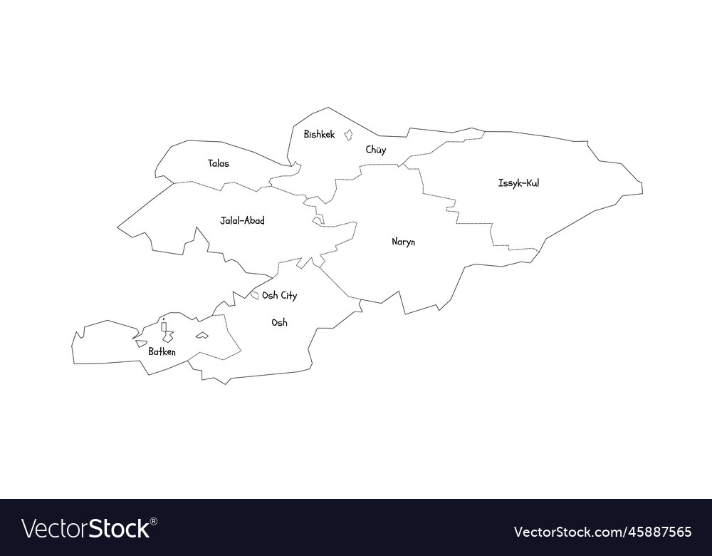 Kyrgyzstan Political Map Of Administrative Vector Image