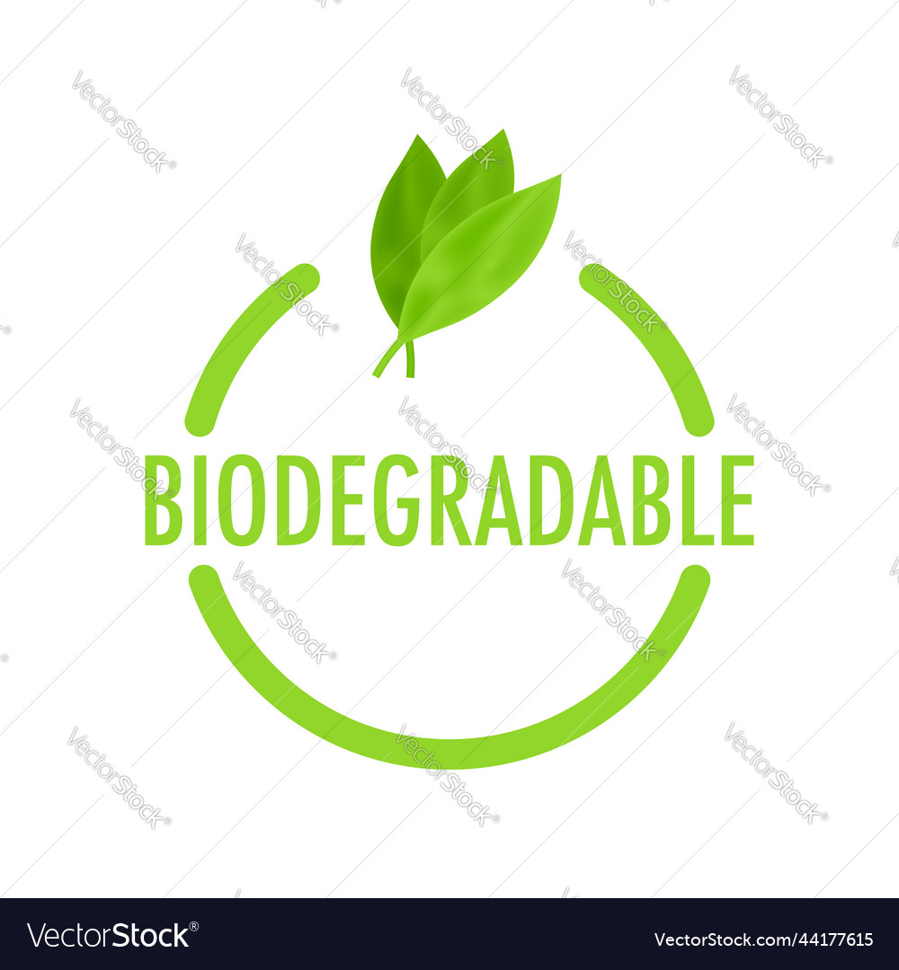 Biodegradable Recyclable Label Bio Recycling Eco Vector Image