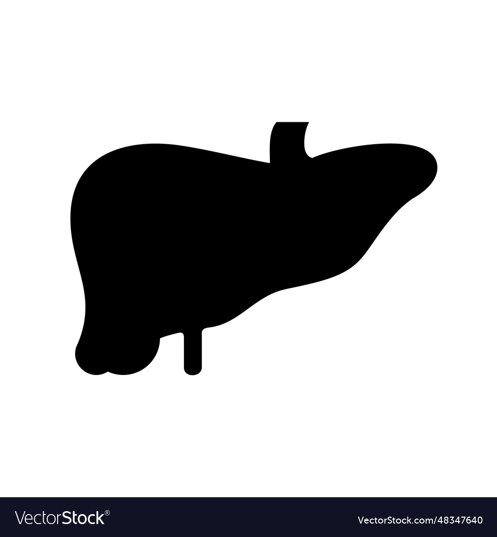 Human Organ Liver Icon Black Silhouette Royalty Free Vector