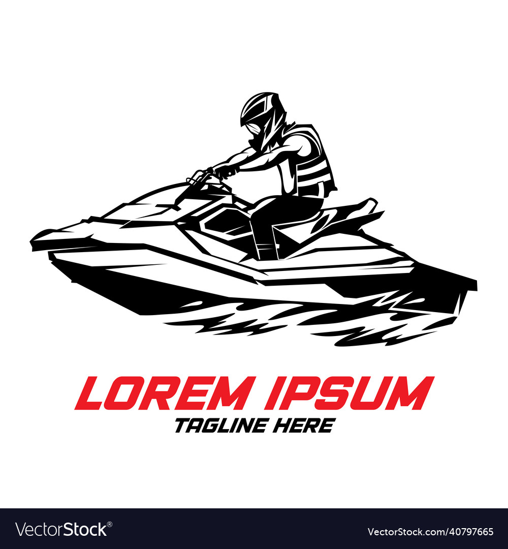 Jetski Racing Logo Design Royalty Free Vector Image