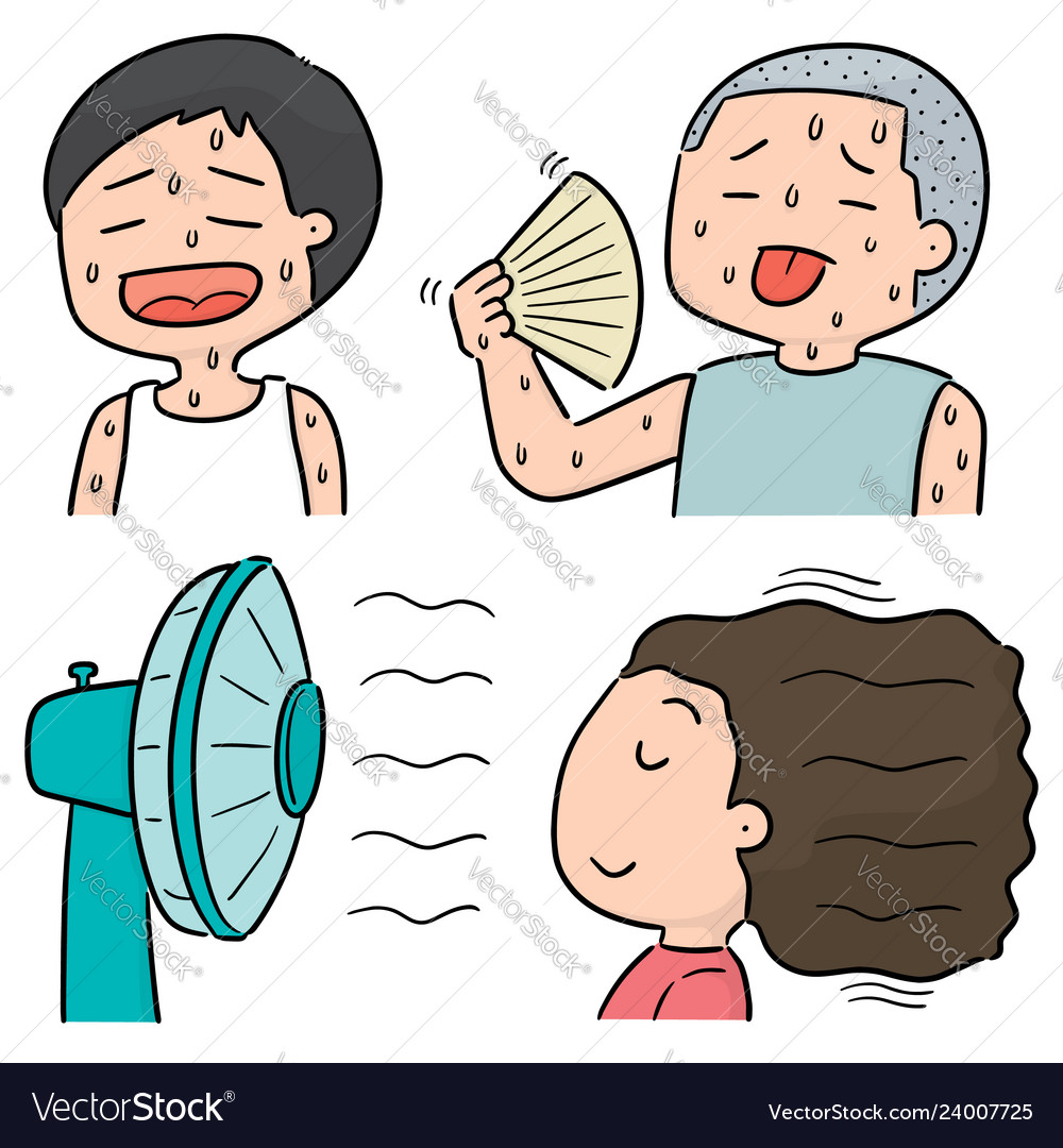 Set People In Hot Weather Royalty Free Vector Image