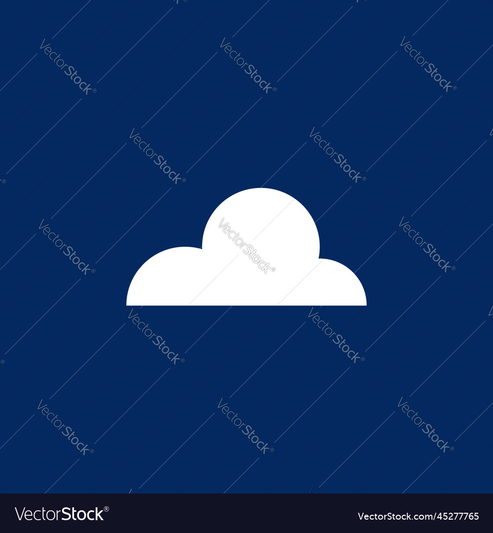 White Cloud Weather Glyph Icon Royalty Free Vector Image