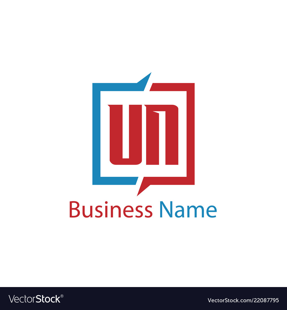 Initial Letter Un Logo Template Design Royalty Free Vector