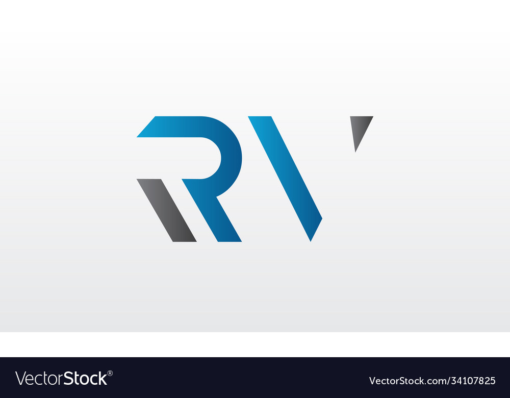 Initial Rv Letter Logo With Creative Modern Vector Image