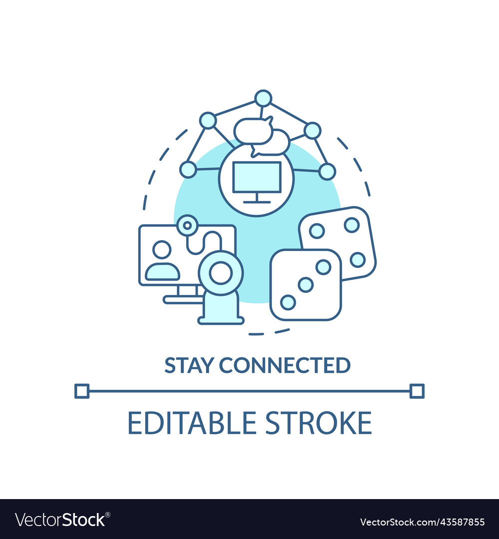 Stay Connected Turquoise Concept Icon Royalty Free Vector