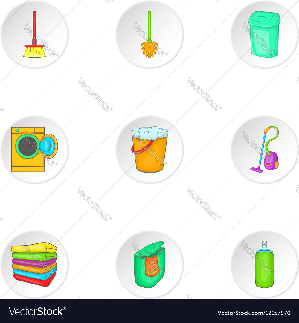 Cleansing Icons Set Cartoon Style Royalty Free Vector Image