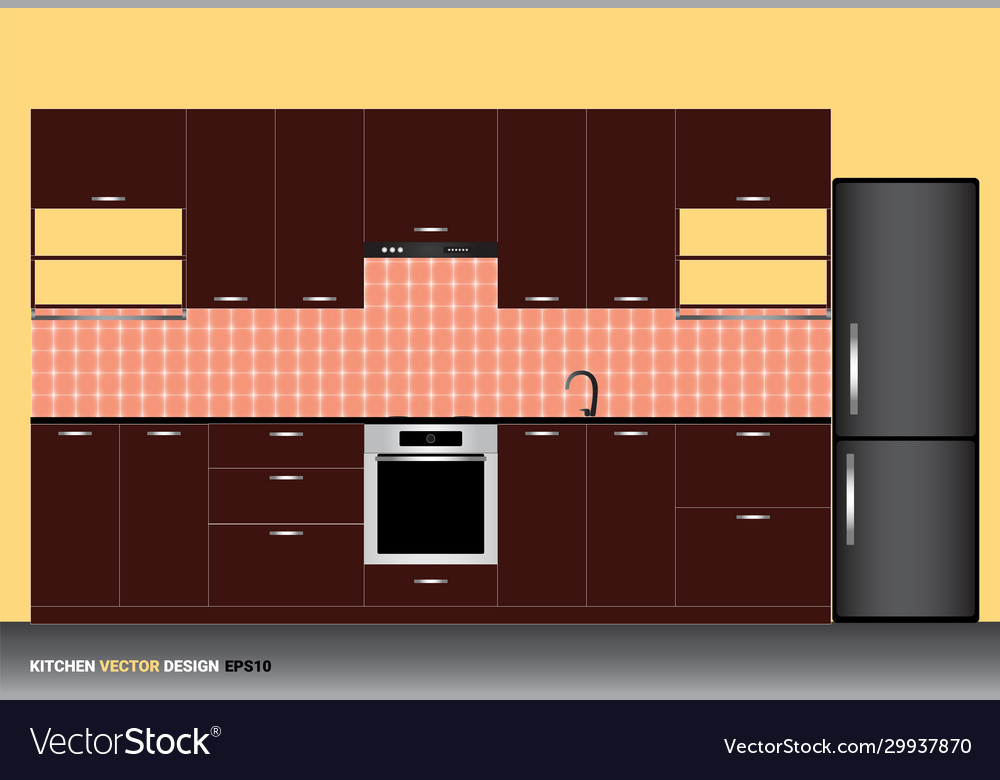 Modern Kitchen Interior In Royalty Free Vector Image