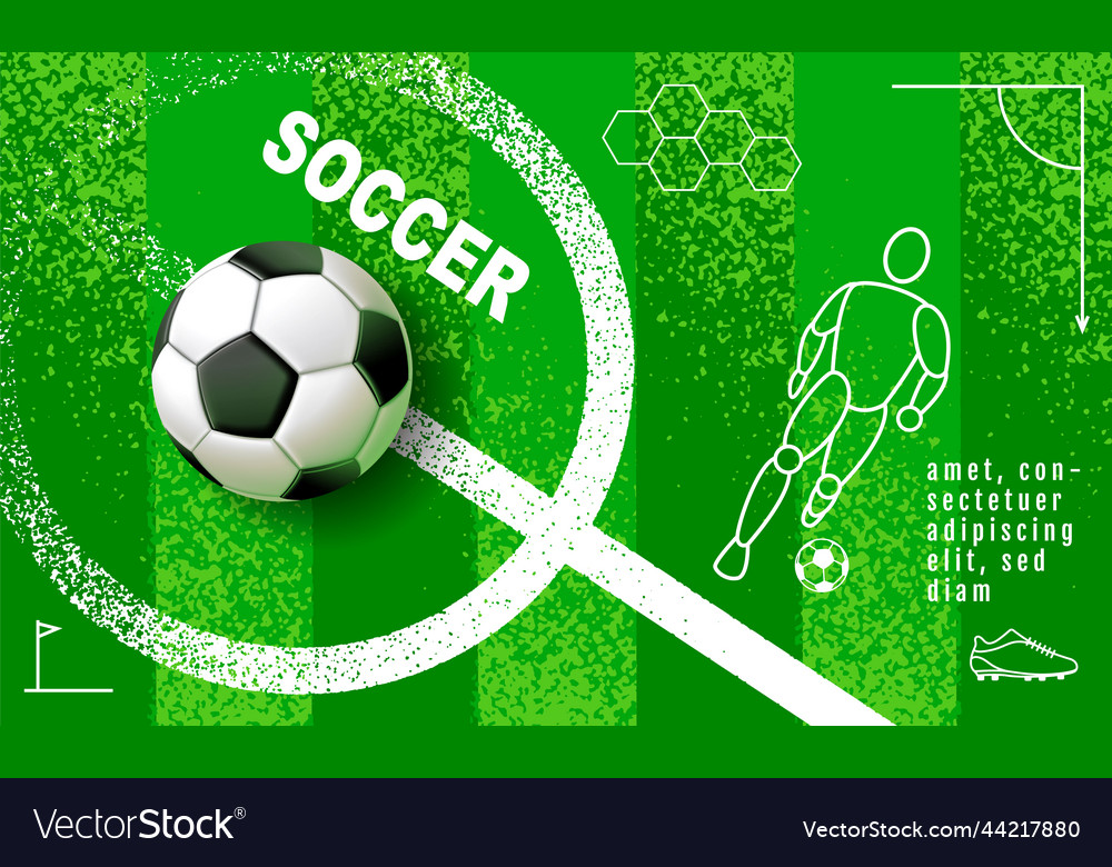 Soccer Template Design Football Banner Sport Vector Image