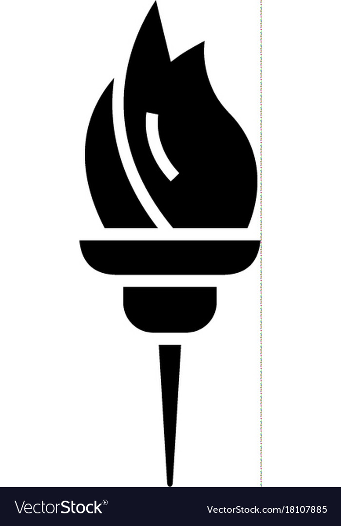 Torch Icon Black Sign Royalty Free Vector Image