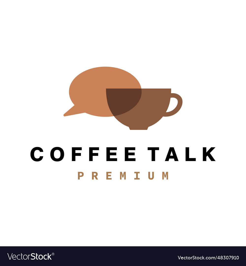 Coffee Talk Logo Chat Simple Line Royalty Free Vector Image