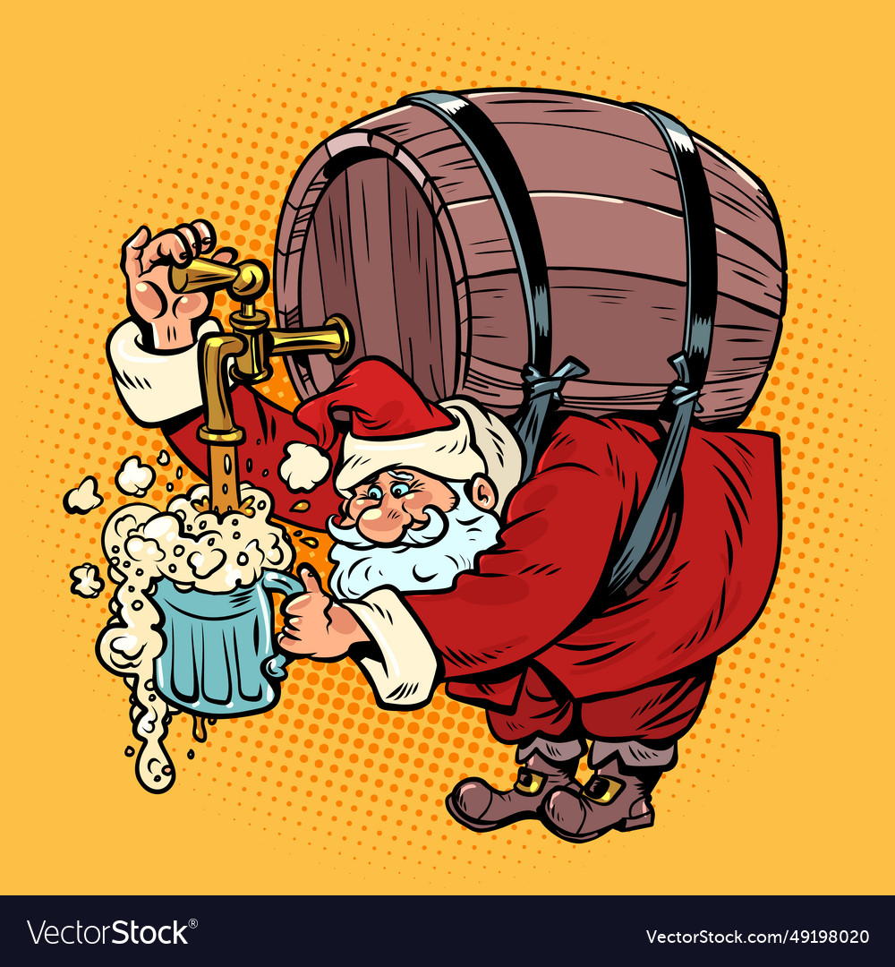 Seasonal Alcoholic Drinks For Winter Santa Claus Vector Image