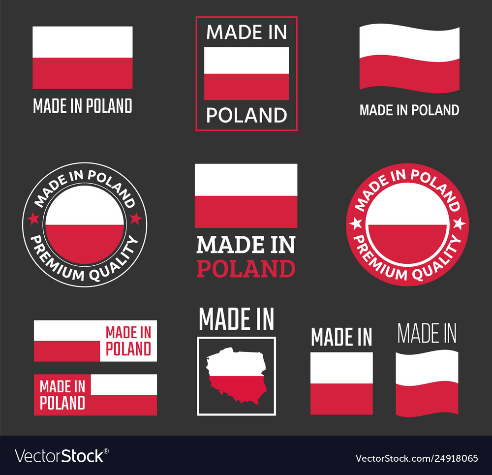 Made In Poland Icon Set In Poland Product Vector Image