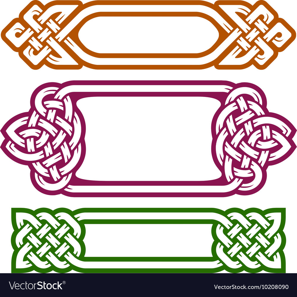 Celtic Frame Set Royalty Free Vector Image VectorStock