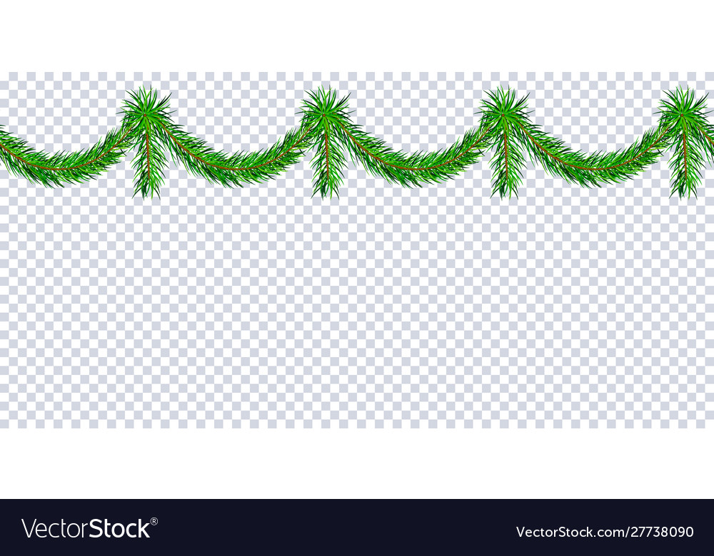 Christmas Tree Fir Branch Seamless Pattern Vector Image