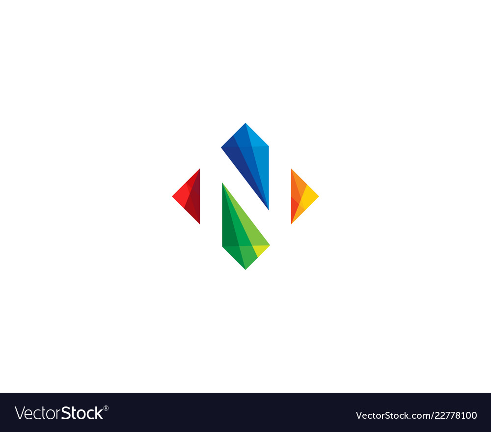 Color Letter N Logo Icon Design Royalty Free Vector Image