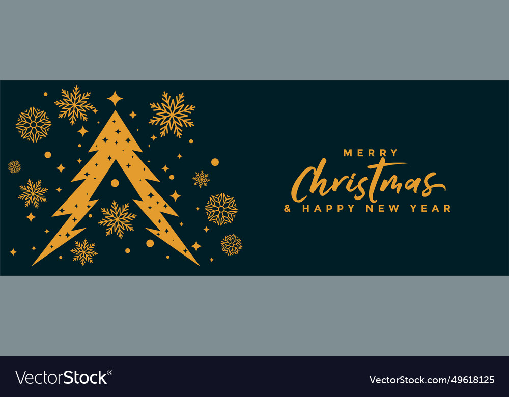 Merry Christmas Decorative Banner With Snowflakes Vector Image