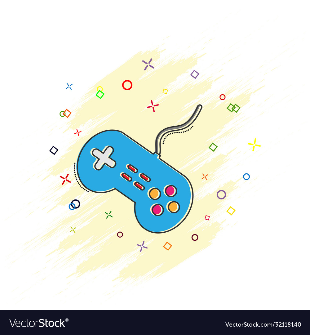 Color Icon For A Game Controller With Splash Vector Image