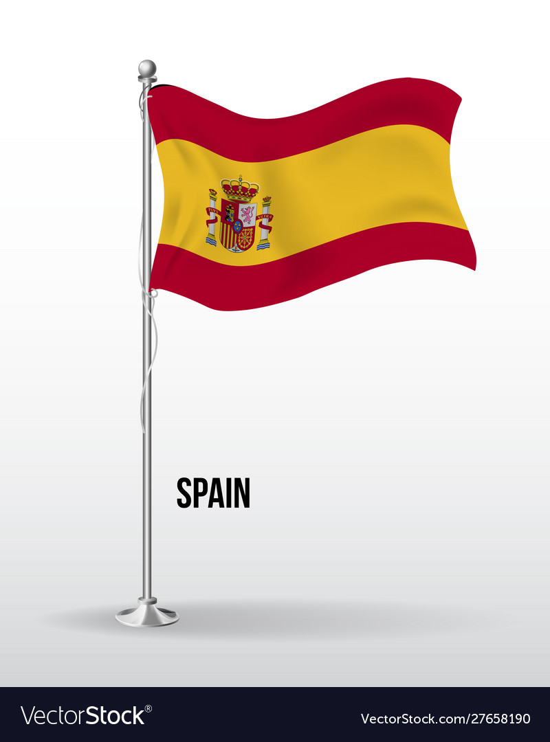 High Detailed Flag Spain Royalty Free Vector Image