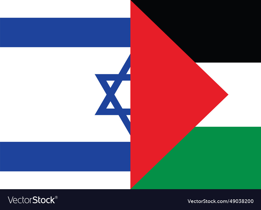 Israel Flag With Palestine Flag Royalty Free Vector Image