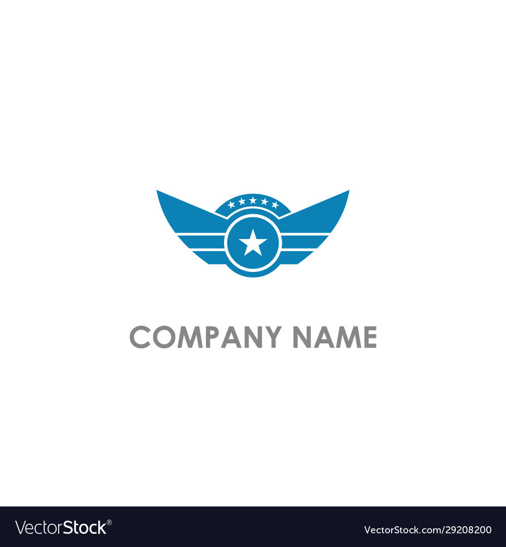 Star Wing Emblem Design Logo Royalty Free Vector Image