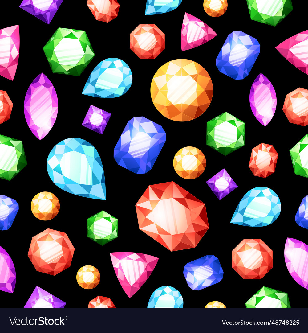 Gemstones Seamless Pattern Royalty Free Vector Image