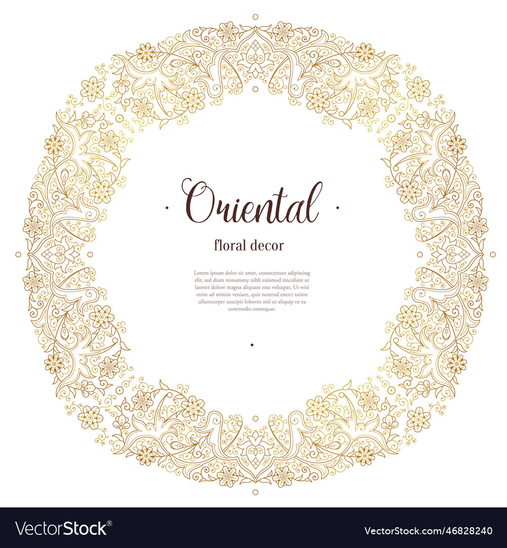 Vintage Golden Frame In Eastern Style Royalty Free Vector