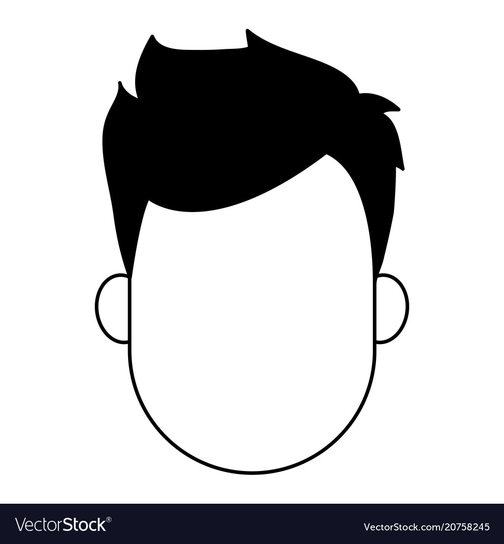 Man Faceless Cartoon On Black And White Royalty Free Vector