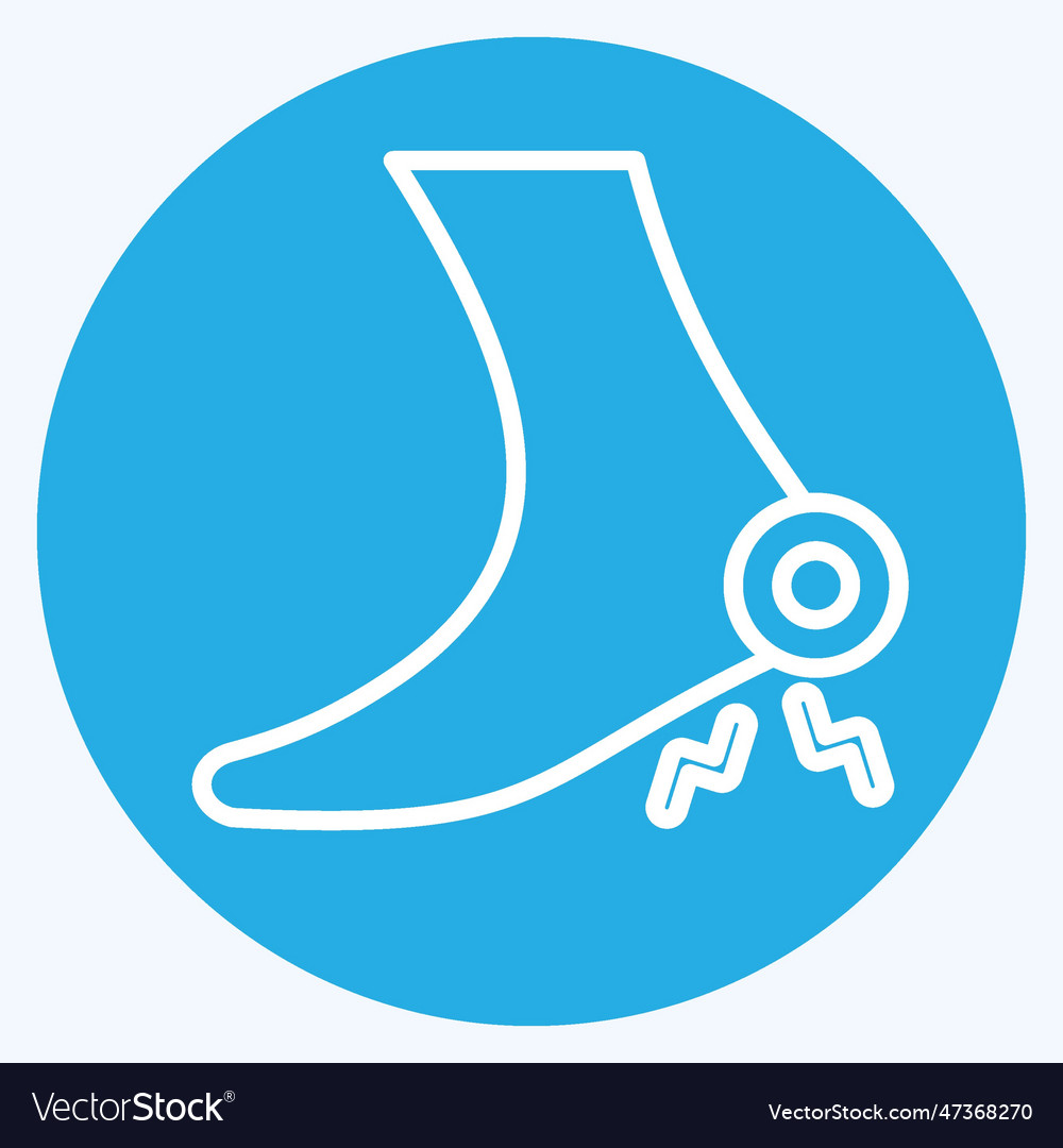 Icon Achilles Related To Body Ache Symbol Blue Vector Image