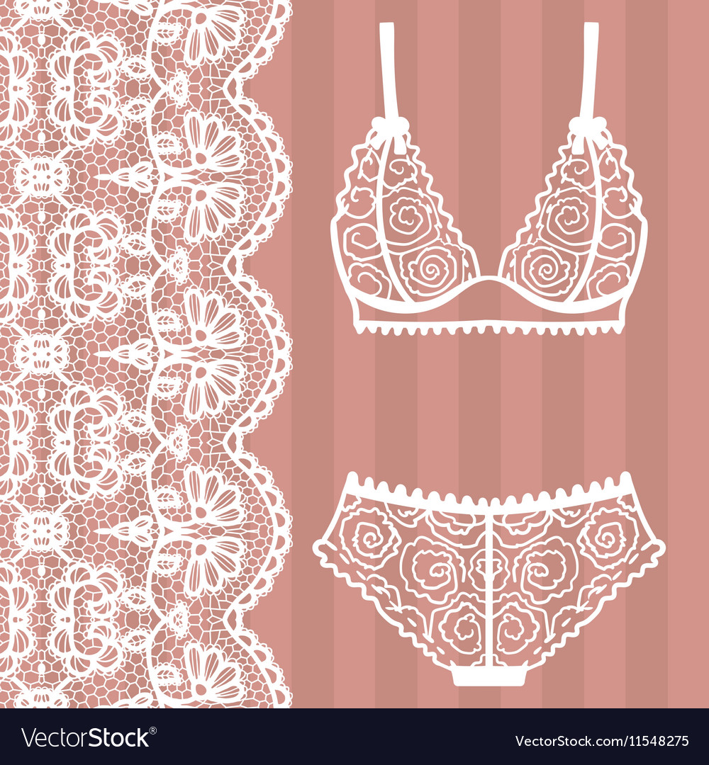 Hand Drawn Lingerie Panty And Bra Set Royalty Free Vector