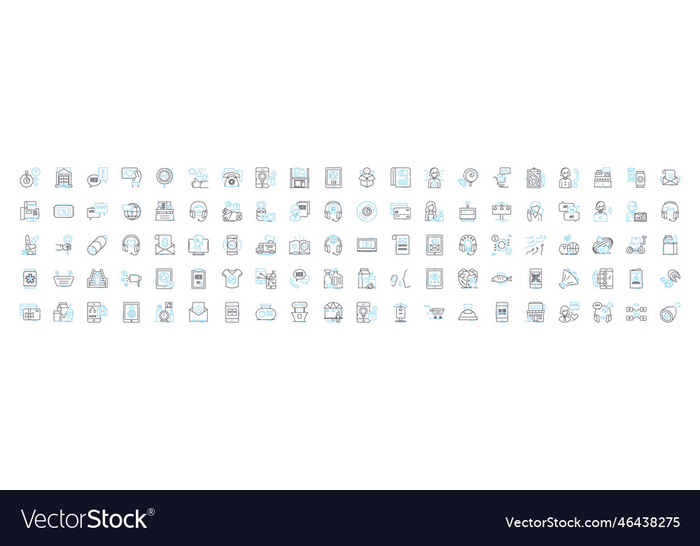 Sell Line Icons Set Market Trade Royalty Free Vector Image