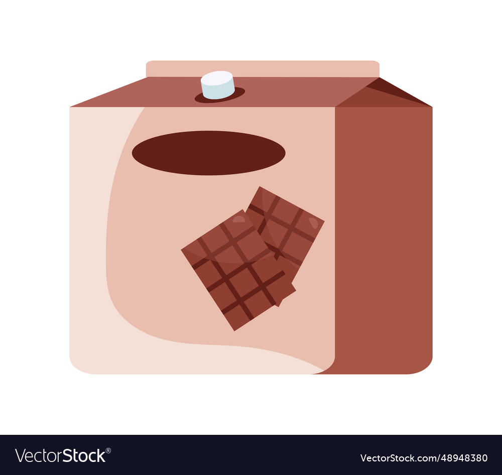 Tetra Pack Box Of Chocolate Milk Royalty Free Vector Image