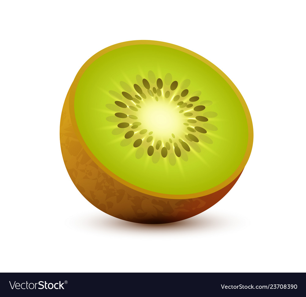 Realistic Icon Of Kiwi Sliced Juicy Royalty Free Vector