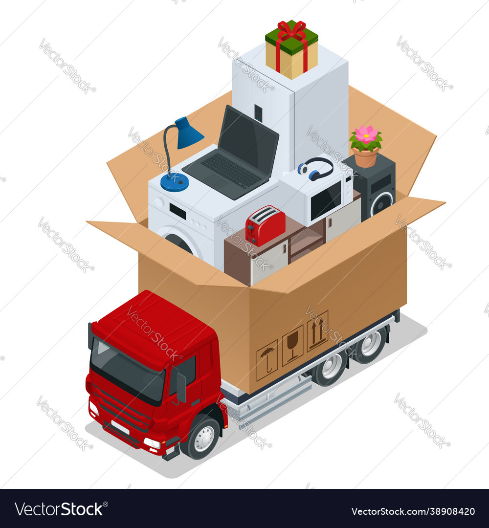 Isometric Logistics And Delivery Concept Vector Image